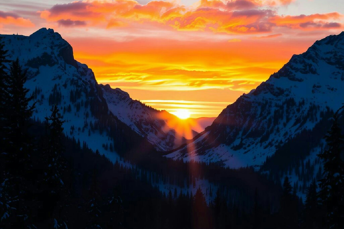 La montagna della Valtellina dove il tramonto colora il cielo con sfumature indimenticabili
